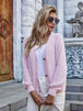  Fuzzy Long Sleeve Button Down Cardigan Bazaarbey