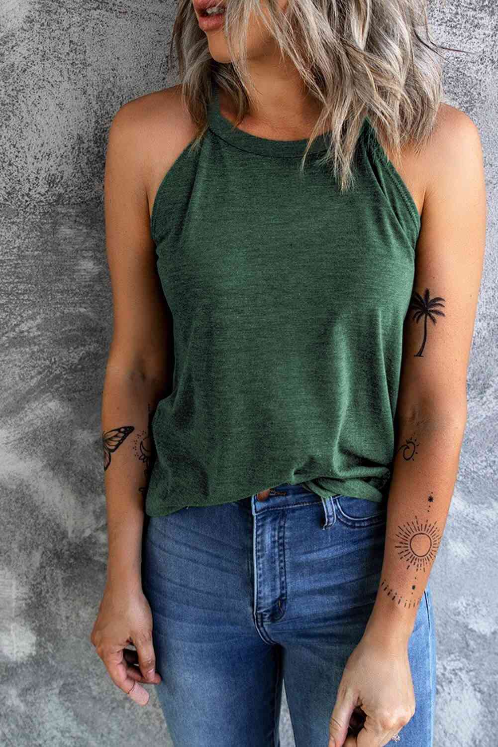 Curved Hem Grecian Tank Top Bazaarbey