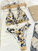 Animal Print Halter Neck Bikini Set Trendsi