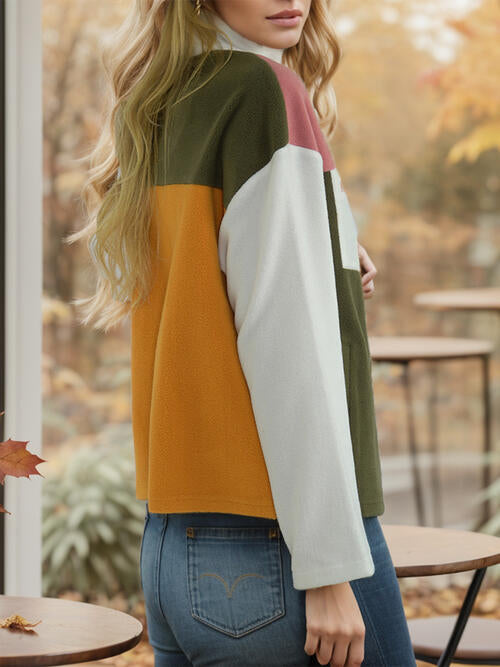  Zip-Up Long Sleeve Jacket Trendsi