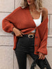  Button Down Horizontal-Ribbing  Cardigan Trendsi