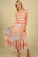 Printed Spaghetti Strap Smocked Midi Dress -BazaarBey - www.shopbazaarbey.com