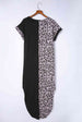 Leopard Color Block Split Dress -BazaarBey - www.shopbazaarbey.com