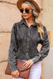 Button Up Collared Neck Denim Top Bazaarbey