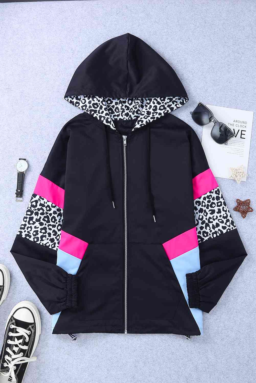    Zip-Up Hooded Jacket Trendsi