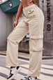 Buttoned Knee Pockets Loose Fit Jeans Bazaarbey