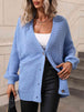  Button Down Horizontal-Ribbing  Cardigan Trendsi