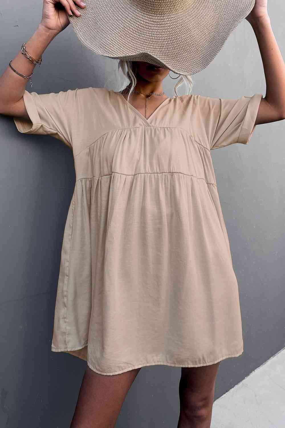 Tie Back Pocket Mini Dress -BazaarBey - www.shopbazaarbey.com