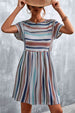 Striped Round Neck Dress -BazaarBey - www.shopbazaarbey.com