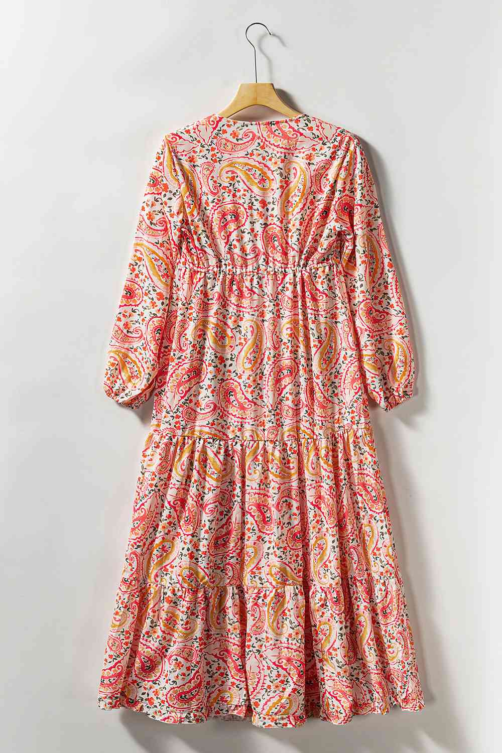 Paisley V-Neck Tied Dress -BazaarBey - www.shopbazaarbey.com