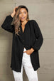  Notched Neck Balloon Sleeve Shirt Bazaarbey