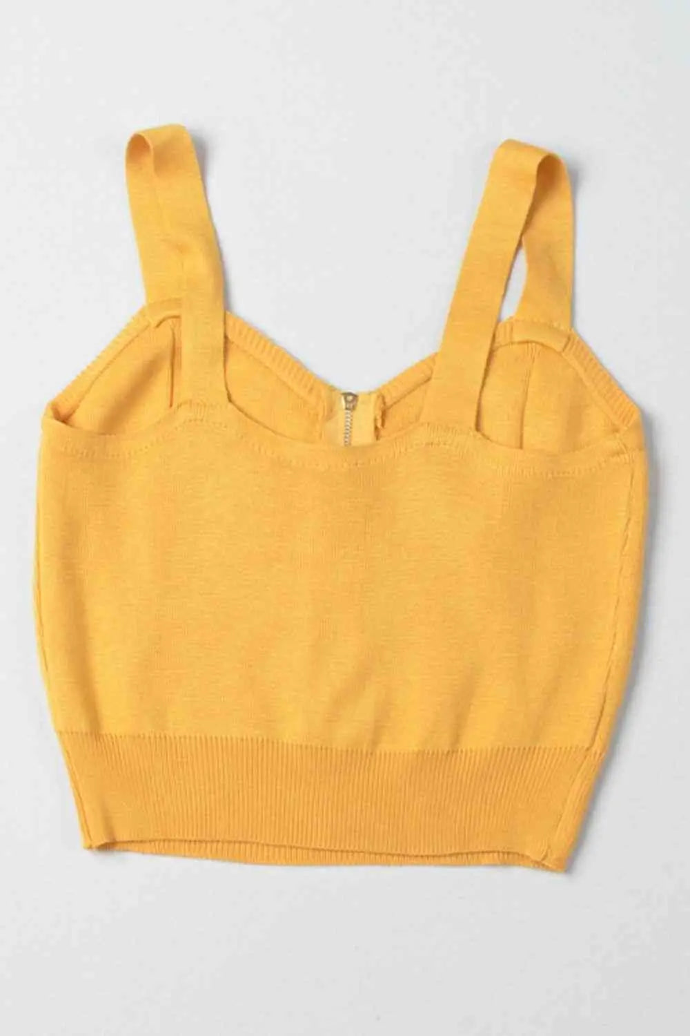 Zip-Up Cutout Sleeveless Knit Top Trendsi