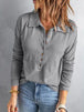Collared Neck Half Button Top Trendsi