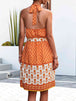 Floral Halter Neck Tie Waist Dress -BazaarBey - www.shopbazaarbey.com