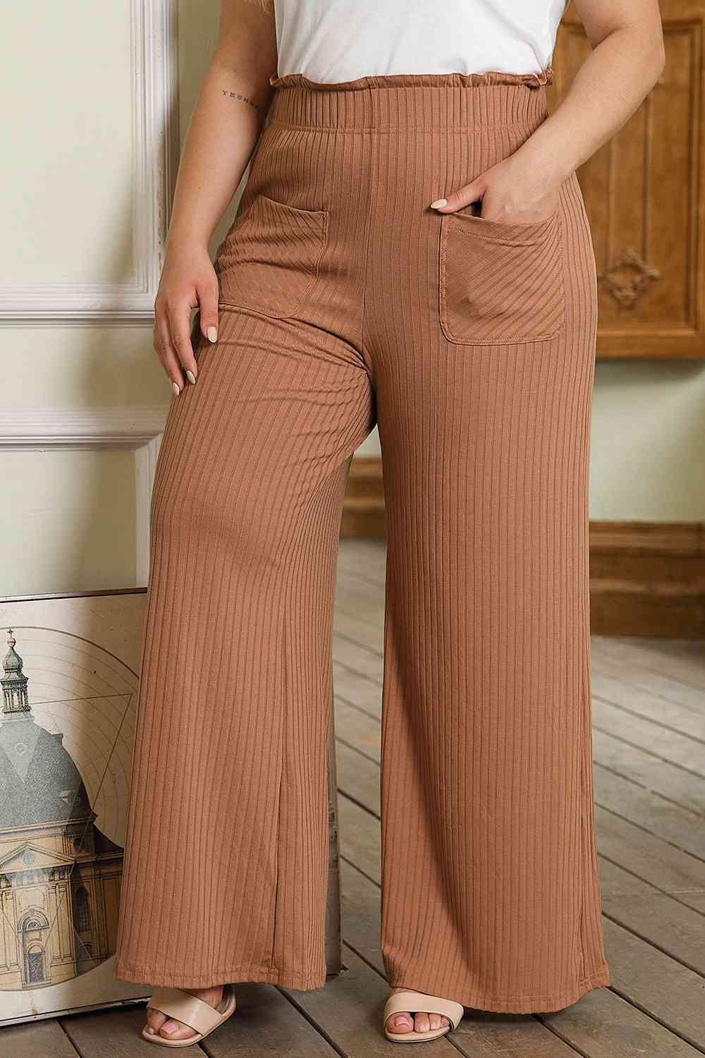  Wide Leg Pants with Pockets Bazaarbey