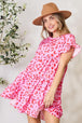  Short Flounce Sleeve Tiered Dress -BazaarBey - www.shopbazaarbey.com