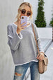Round Neck Dropped Shoulder Sweater Bazaarbey