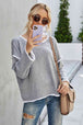 Round Neck Dropped Shoulder Sweater Bazaarbey