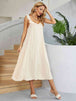 Ruffled V-Neck Midi Dress -BazaarBey - www.shopbazaarbey.com