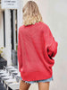 V-Neck Ribbed Dropped Shoulder Knit Top Trendsi