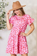  Short Flounce Sleeve Tiered Dress -BazaarBey - www.shopbazaarbey.com