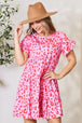  Short Flounce Sleeve Tiered Dress -BazaarBey - www.shopbazaarbey.com