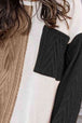 Full Size Color Block Cable-Knit Tops Bazaarbey
