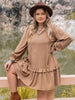 Plus Size Dot Flounce Sleeve Mini Dress -BazaarBey - www.shopbazaarbey.com