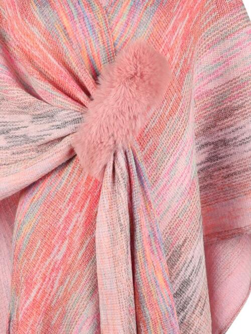 Heathered Fringe Hem Poncho Bazaarbey