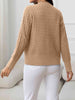 Round Neck Cable-Knit Buttoned Knit Top Trendsi