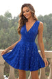Sequin Surplice Neck Sleeveless Dress Bazaarbey