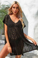 Openwork Plunge Dolman Sleeve Cover-Up Dress Trendsi