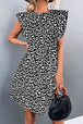 Leopard Round Neck Mini Dress -BazaarBey - www.shopbazaarbey.com