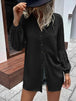 Notched Neck Balloon Sleeve Shirt Bazaarbey