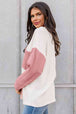 Full Size Color Block Cable-Knit Tops Bazaarbey
