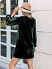 V-Neck Slit Sleeve Mini Dress -BazaarBey - www.shopbazaarbey.com