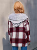 Plaid Dropped Shoulder Hooded Jacket Bazaarbey