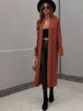  Waffle Knit  Duster Cardigan With Pockets Trendsi
