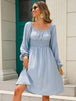 Off-Shoulder Balloon Sleeve Smocked Dress -BazaarBey - www.shopbazaarbey.com