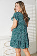  Short Flounce Sleeve Tiered Dress -BazaarBey - www.shopbazaarbey.com