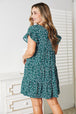  Short Flounce Sleeve Tiered Dress -BazaarBey - www.shopbazaarbey.com