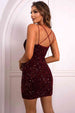 Sequin Double-Strap Bodycon Dress Bazaarbey