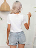 Round Neck Short Sleeve Knit Top Trendsi