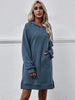 Slit Long Sleeve Hooded Dress with Pocket -BazaarBey - www.shopbazaarbey.com