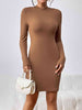 Long Sleeve Ribbed Mini Dress -BazaarBey - www.shopbazaarbey.com