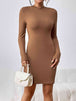 Long Sleeve Ribbed Mini Dress -BazaarBey - www.shopbazaarbey.com