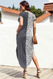 Leopard Color Block Split Dress -BazaarBey - www.shopbazaarbey.com
