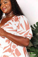  Printed  Balloon Sleeve Dress -BazaarBey - www.shopbazaarbey.com