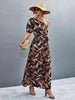 Printed Tie Waist One Shoulder Maxi Dress Bazaarbey