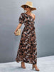 Printed Tie Waist One Shoulder Maxi Dress Bazaarbey